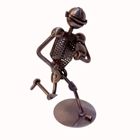 Football Industrial Art Sculpture Nuts and Bolts Metal Sports Recycled Decor 9" - Picture 13 of 14